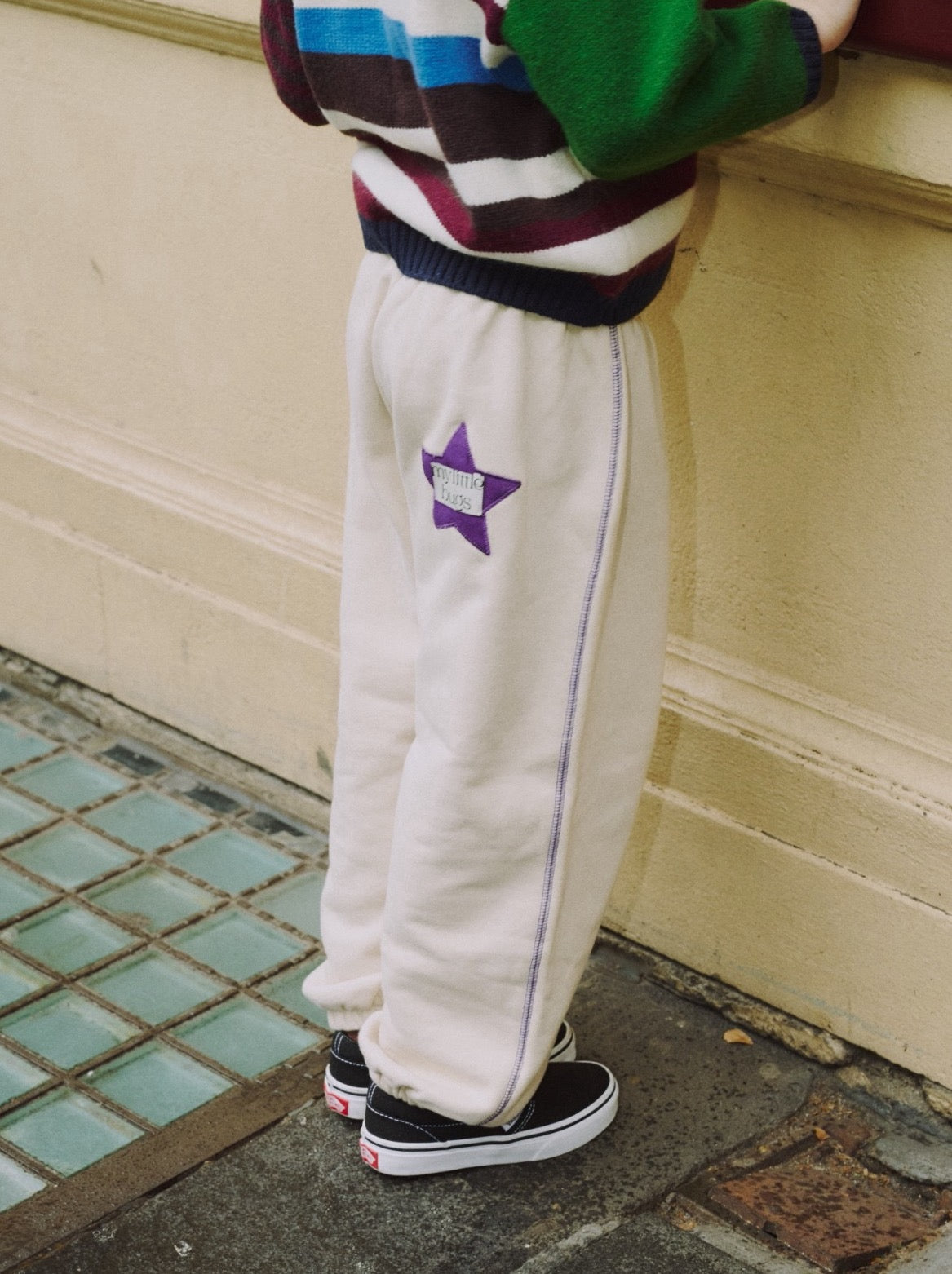 COLOR STITCH SWEAT PANTS